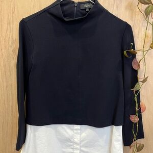 Theory mock neck with layered look
